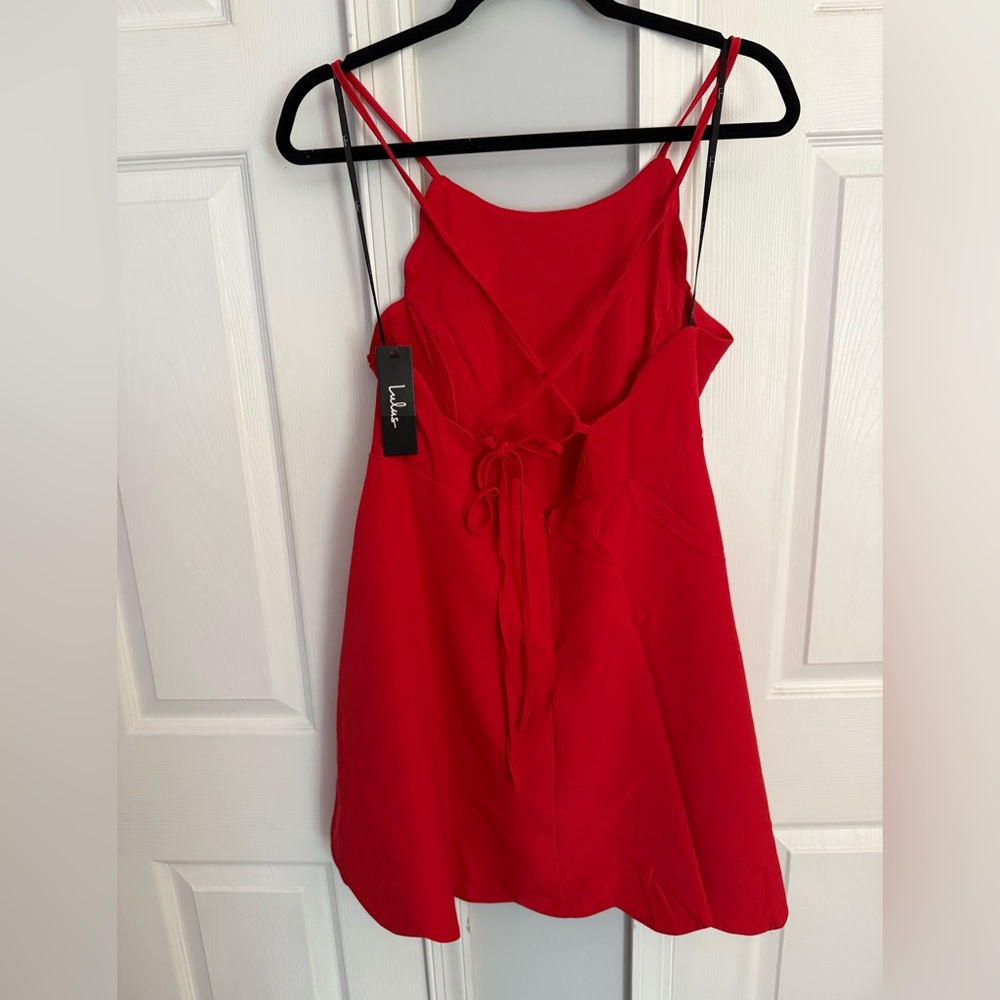 Lulu's Red Halter Sheath Cocktail Dress - Picture 2 of 6